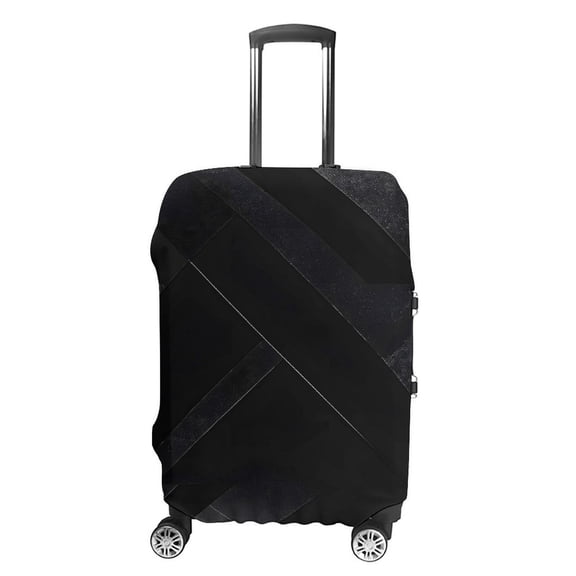 Luggage Bag Cover Is Durable And Washable It Has Double Stitching On All Sides There Are Two Openings On The Top For Travel Small Black Geometric Lines_1