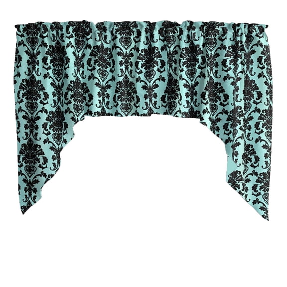 Poplin Damask Floral Swag Window Valance 58" Wide / 36" Tall