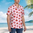 thumbnail image 2 of KLL Men's Hawaiian Shirt Short Sleeve Button Down Beach Shirts-Hand Drawn Strawberry, 2 of 5