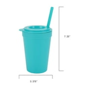 Your Zone 4-Pack Plastic 15-Ounce Capacity Tumbler Set with Lid and Straw, Multi-Colored