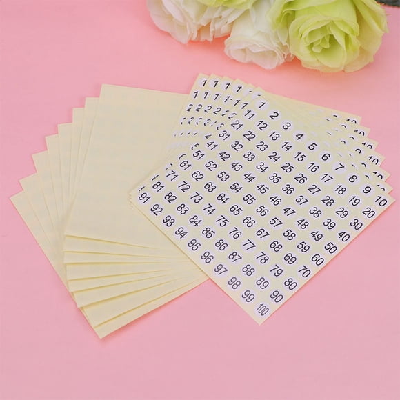 LEEYNEER 30 Sheets Round Stickers DIY Marking Bins Decal Math Educational Prop for Kids Toddler