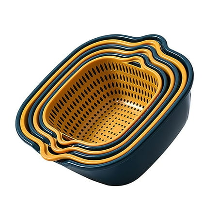 

Clearance！ Bifavgk Double Layer Plastic Washing Basin Drain Basket Kitchen Artifact Multi Functional Living Room Home Fruit Plate Washing Fruit And Vegetable Basket Dish Drying Rack