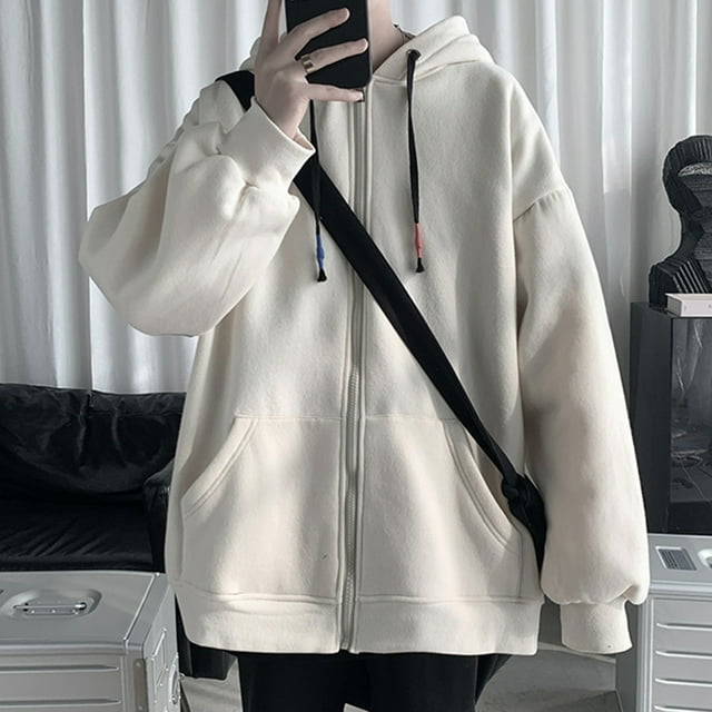 LOVZFMLL Cardigan pour Femmes Hommes Printemps et à Capuche Poche Macaron Cardigan à Fermeture Éclair Manteau Chandail