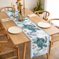 thumbnail image 3 of Coastal Turtle Table Runner - 48 Inch Long, Kitchen Dining Table Runner Dresser Scarves, Nautical Starfish Coral Jellyfish Stripes Farmhouse Decor for Coffee Tables Wedding Party Banquet, 3 of 8