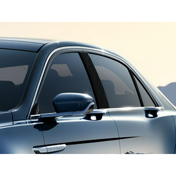 Rvinyl Pillar Post Window Trim Compatible with Lincoln Continental 2017-2020 - Aluminum (Brushed