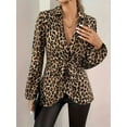 thumbnail image 6 of Women'S Leopard Print Blouse Long Sleeve V Neck Tie Front Lapel Collar Top Trendy Blouse Shirt Leopard Print XL, 6 of 9