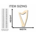 thumbnail image 2 of Unfinished Wood Harp Lyre Shape - Music - Craft - up to 46" DIY 46" / 1/2", 2 of 3