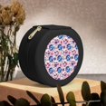 thumbnail image 6 of Yiaed blue record rock Skull Print Travel Jewelry Case Bridesmaid Gift Boxes Jewelry Travel Organizer Small Round Jewelry Box Mini Storage-Black, 6 of 7