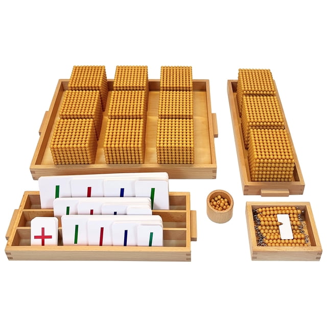 Juego de cuentas doradas Montessori Beads Math Manipulatives