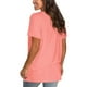 thumbnail image 4 of ICHUANYI Clearance Fashion Women Casual Solid Pullover V-Neck Short Sleeve T-Shirt Tops Blouse(Pink, L) ICHUANYI WER2023081506909, 4 of 4