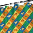 thumbnail image 3 of Colorful Checkered Dinosaurs Pattern Shower Curtain 36"x72" ,Bathroom Decorative Shower Curtains Set with 12 Hooks,Modern Waterproof Washable Shower Curtain, 3 of 6
