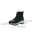 thumbnail image 2 of BRIGHTFUFU Botas de nieve cálidas con forro de piel sintética para mujer, zapatos con cordones antideslizantes de invierno, botines, 2 of 7