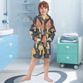 thumbnail image 5 of FORMRS Kids Bathrobe Unisex Hooded Robe Toddler Pajamas Sleepwear, Size 10-12T, Black Mushroom Pattern, 5 of 7
