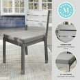 thumbnail image 4 of Martha Stewart Indoor-Outdoor Stackable Patio Dining Chair with Gray Brushed Woodgrain Aluminum Finish and Gray All-Weather Seat Cushion, 4 of 13