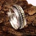 thumbnail image 2 of JewelsTrezoro Sterling Silver 925 Spinner Ring Meditation Ring Men Women Handmade Ring All Sizes Gift Item Jewelry TSR12A (US-15.5), 2 of 5