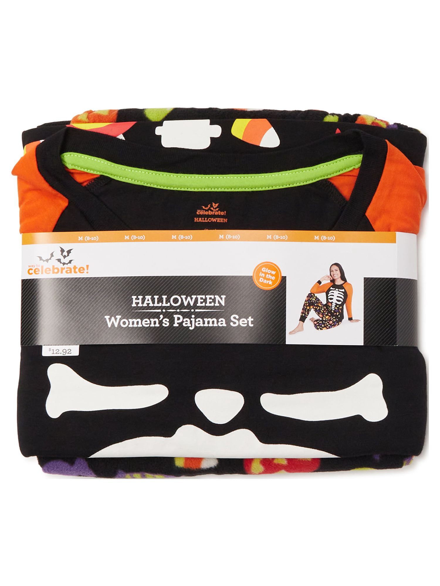 Way to Celebrate Halloween Family Pajamas Women's and Women's Plus, Women's 2 Piece set