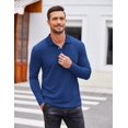 thumbnail image 5 of COOFANDY Men's Casual Polo Shirts Long Sleeve Textured Knit Tee Shirt Wrok Tshirts, 5 of 8