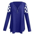 thumbnail image 3 of Womens Tops Lady's Tops V Neck Hollow Sleeve Rhinestone Solid Blouse Tunic T-Shirt Womens Tops Dressy Casual, 3 of 4