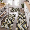 thumbnail image 2 of Black Marble Gold Wave Pattern Kitchen Rugs Sets Of 3,Kitchen Runner Rugs Non Skid Washable,Decorative Kitchen Floor Mats for Kitchen,Sink,Laundry,17"x30"+ 17"x47" + 17"x59", 2 of 6