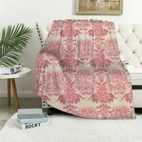 Orinice Floral Pattern Lace Warm Lightweight Blanket Soft Fleece Throw Blanket for All Seasons 50x60in