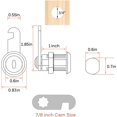 thumbnail image 3 of GHSDFBB 5 Pack 7/8" Inch Zinc Alloy Premium Cabinet Cam Locks, Alike Keyed Cam Lock Set, Secure Files Drawers Mailbox RV Camper Door Tool Box, 3 of 6