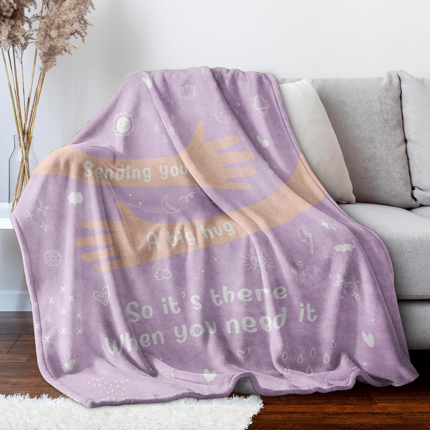 Get Well Gifts for Women Men, Hug/Healing Blanket, Thinking of You/Cancer Care/Sympathy/After Surgery Gifts for Friends, Sister, Coworkers, Soft Throw Blankets