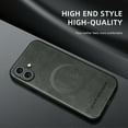 thumbnail image 3 of for iPhone 16 Premium PU Leather + TPU Back Case, Magsafe Anti-Scratch Lightweight Ultra Slim Shockproof Protective Anti-Fall Business Phone Case for iPhone 16, Gray, 3 of 9
