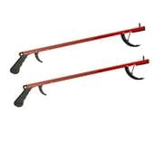 Cubii Health Lightweight 26 Easy-to-Use Reacher Grabber Tool, Aluminum, Red, (2 Pack)
