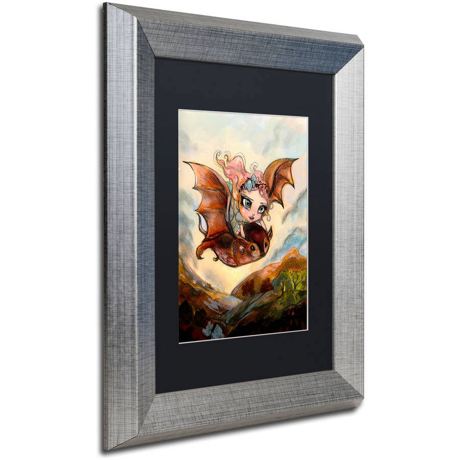 Trademark Fine Art "Dreaming Of Flying" Canvas Art by Natasha Wescoat, Black Matte, Silver Frame