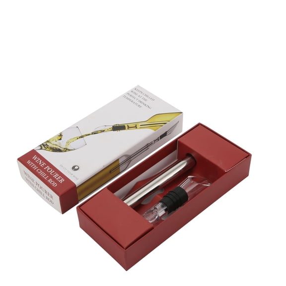Best White Wine Chiller Stick By Yali Ware, Stainless Steel Cooling Rod, Drip Free Pourer! Best Gift for Any Occasion!（Hard boxed packaging）