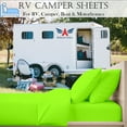 thumbnail image 2 of RV Camper Queen 60" X 80" Sheet Set 600 Thread-Count 100% Egyptian Cotton 8-Inch Deep Pockets - Made for RV - Parrot Green Color, 2 of 7