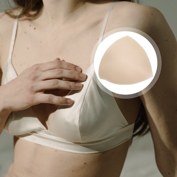 ibasenice Round Inserts Pads Bra Pad Insert Sponge Beige 4 Pair