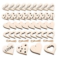 thumbnail image 2 of 40 piezas de adornos de corazón de madera sin terminar colgantes colgantes suministros de fiesta pintura rebanadas de madera para fiesta, aniversario, Zulema Colgantes colgantes, 2 of 7