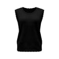 thumbnail image 7 of Gsakboxl Summer Tops for Women 2026 Hollow Out Crochet Wave Trim Sleeveless Knit Tank Top Loose Fit Breathable Summer Resort Beach Vacation Outfit Camisole Vest Black L, 7 of 7