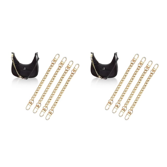 Wweixi 4 Pcs Chaînes de Sacs Remplacement Ceinture en Métal Doré Quincaillerie Réglable Sangles Décoratives pour Sac à Main Poignées Bricolage Accessoires pour Sacs à Main 2Ensemble