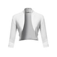 thumbnail image 2 of SSOULM Women's 3/4 Sleeve Open Front Bolero Shrug Cardigan with Plus Size, 2 of 5