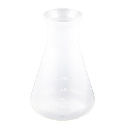 Lab Experiment Graduated Plastic Chemical Conical Flask Storage Bottle 250ml