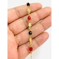 thumbnail image 2 of 14K Gold Filled Black And Red Beads Elephant Bracelet / Good Luck Elephant Bracelet 7.5" / Pulsera Con Elefantes Para Mujer en Oro Laminado, 2 of 8