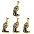 thumbnail image 4 of 4pcs Antique Peacock-Shaped Ornament Sculpture Vintage Brass Animal Ornament, 4 of 8
