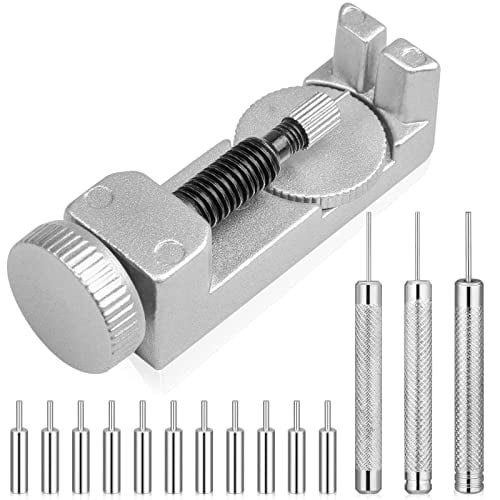 Watch Link Removal Tool Kit,Watch Pin Removal Tool with 12pcs Replacement Pins and 3pcs Pin Punches for Watch Band Remover,Watch Bracelet Sizing,Watch Strap Adjustment and Watch Repair