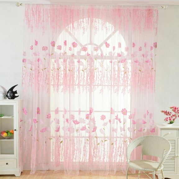 2Pcs Gesang Voile Tulle Sheer Curtain Window Panel Drape 39.4x78.8