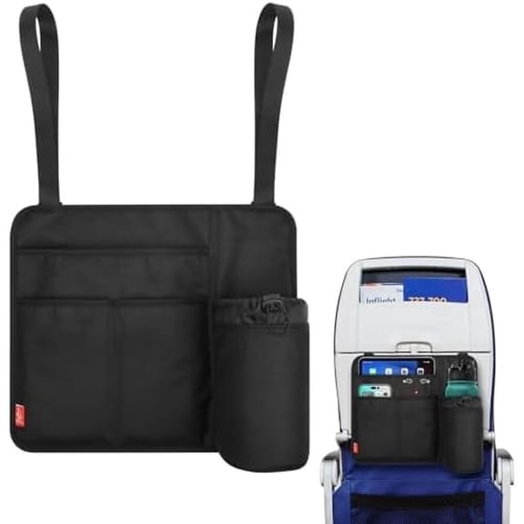 Haimei Airplane Seat Back Organizer Hanging Pockets Media Pouch for Personal Items Travel Essentials 1 Pack