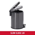 thumbnail image 4 of Bote de basura Rubbermaid de acero inoxidable de 6 litros con tapa, color carbón, 4 of 7