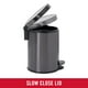 thumbnail image 4 of Bote de basura Rubbermaid de acero inoxidable de 6 litros con tapa, color carbón, 4 of 7