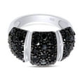 thumbnail image 3 of 2.39 CT Round Cut Black Spinel Dome Band Engagement Ring In 14K White Gold Plated 925 Sterling Silver (Color: Black, Clarity: VVS1-VVS2, 2.39 Cttw) -5, 3 of 7