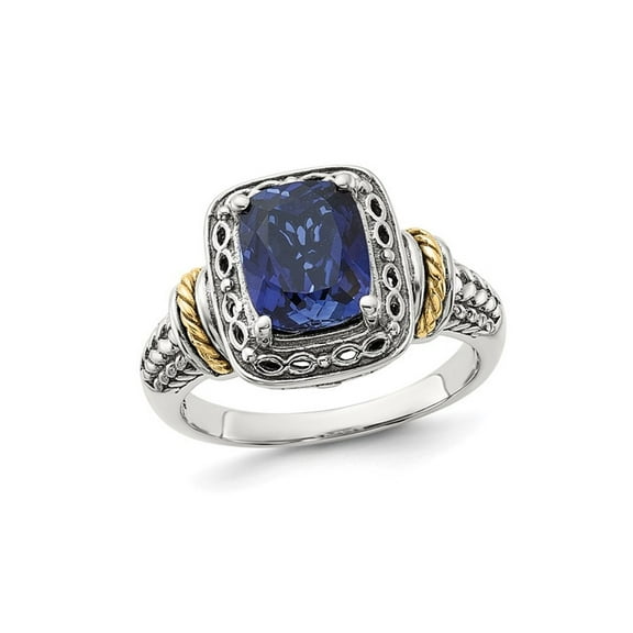 Gem & Harmony 2.87 Carat (Ctw) Lab-Created Blue Sapphire Ring in Sterling Silver for Women