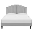 thumbnail image 4 of Modway Elise Lit Plateforme en Velours Performance Très Grand Gris Clair, 4 of 11
