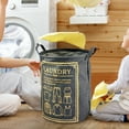 thumbnail image 5 of Patterned Linen Laundry Hamper Large Open Top Stylish Breathable Fabric For Home Durable Design, 5 of 5