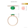 thumbnail image 5 of ANGARA Natural Oval 1.1 ct Emerald Off-Centered Solitaire Ring With Diamonds in 14K Rose Gold for Women (Size-8x6mm) | May Birthstone, Anniversary, Jewelry Gift for Women | Natural Emerald Ring, 5 of 10