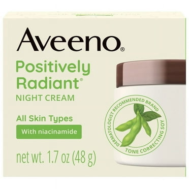 Aveeno Positively Radiant Moisturizing Face & Neck Night Cream 1.7 oz Pack of 3